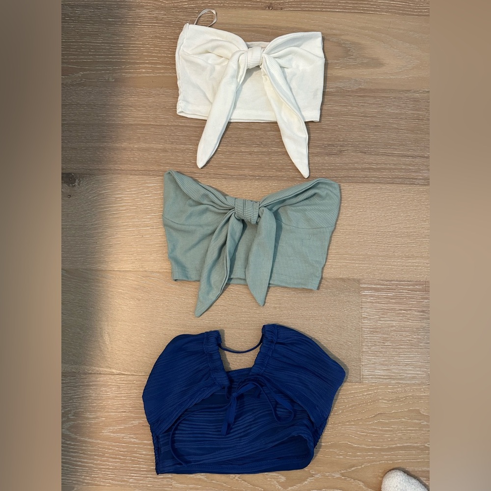 SHEIN Stylish Bow Tube Tops Set (3)